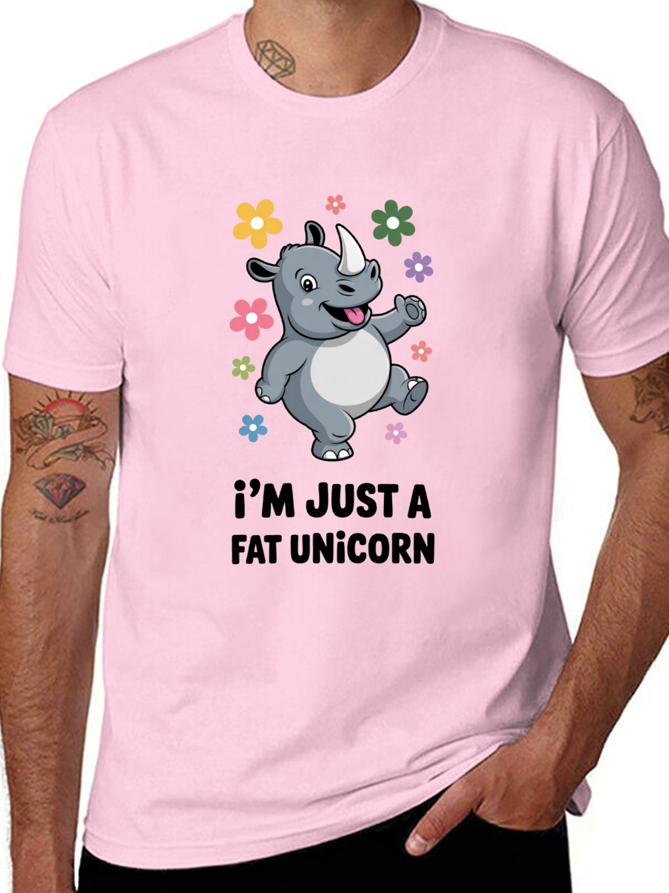Funny Animals Unisex Cotton T-Shirt with Front Heat Transfer Print Xg2wdsm244tx