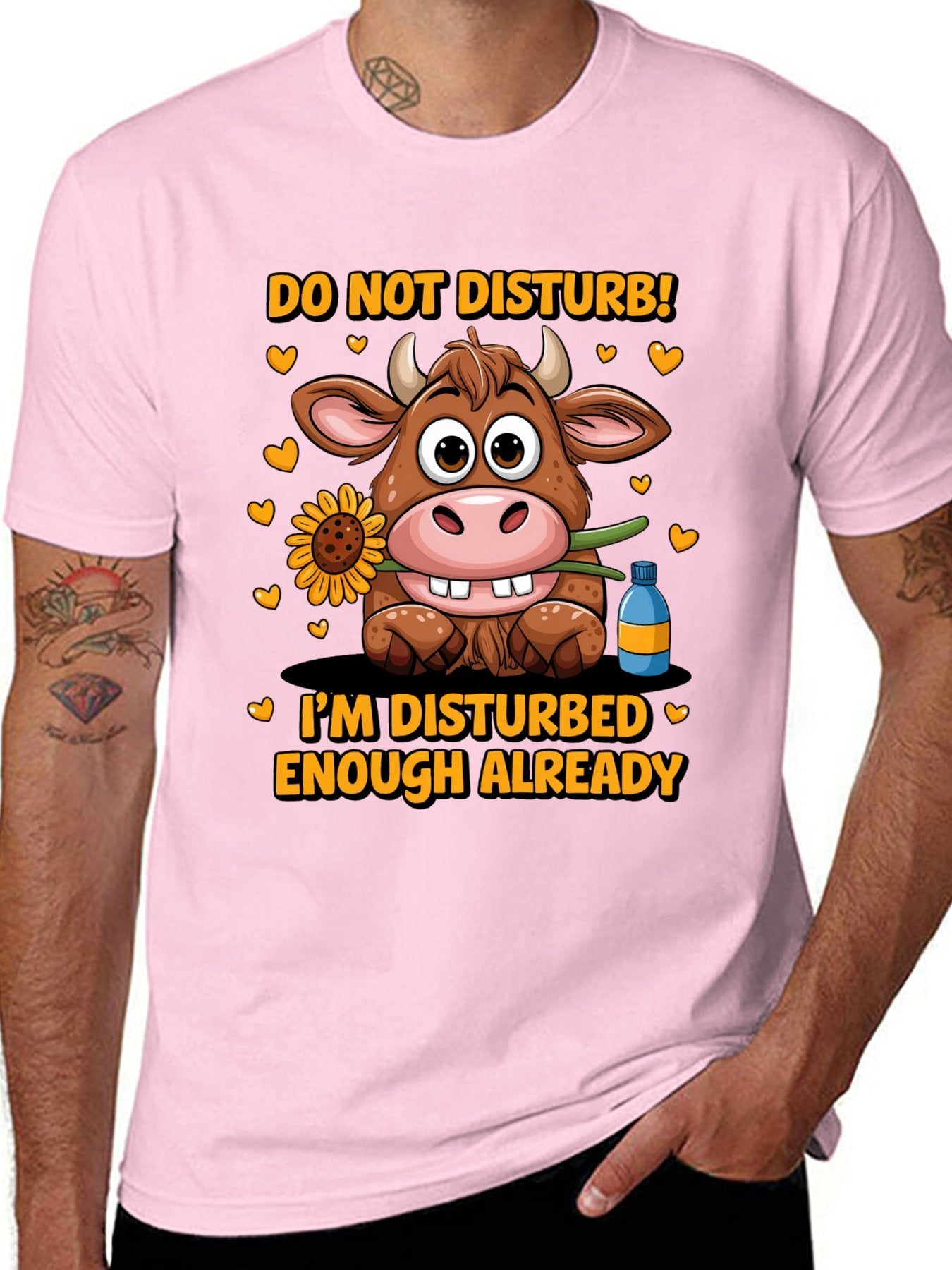 Funny Animals Unisex Cotton T-Shirt with Front Heat Transfer Print Xg2wd22hk95d