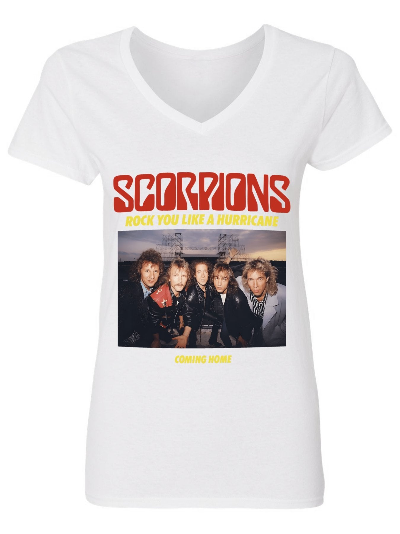 V-neck Women's Cotton T-shirt ROCK YOU LIKE A HURRICANE
