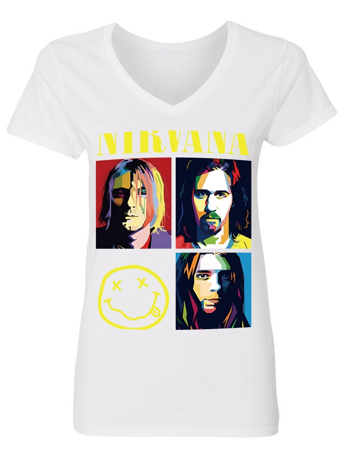 V-neck Women's Cotton T-shirt NIRVANA
