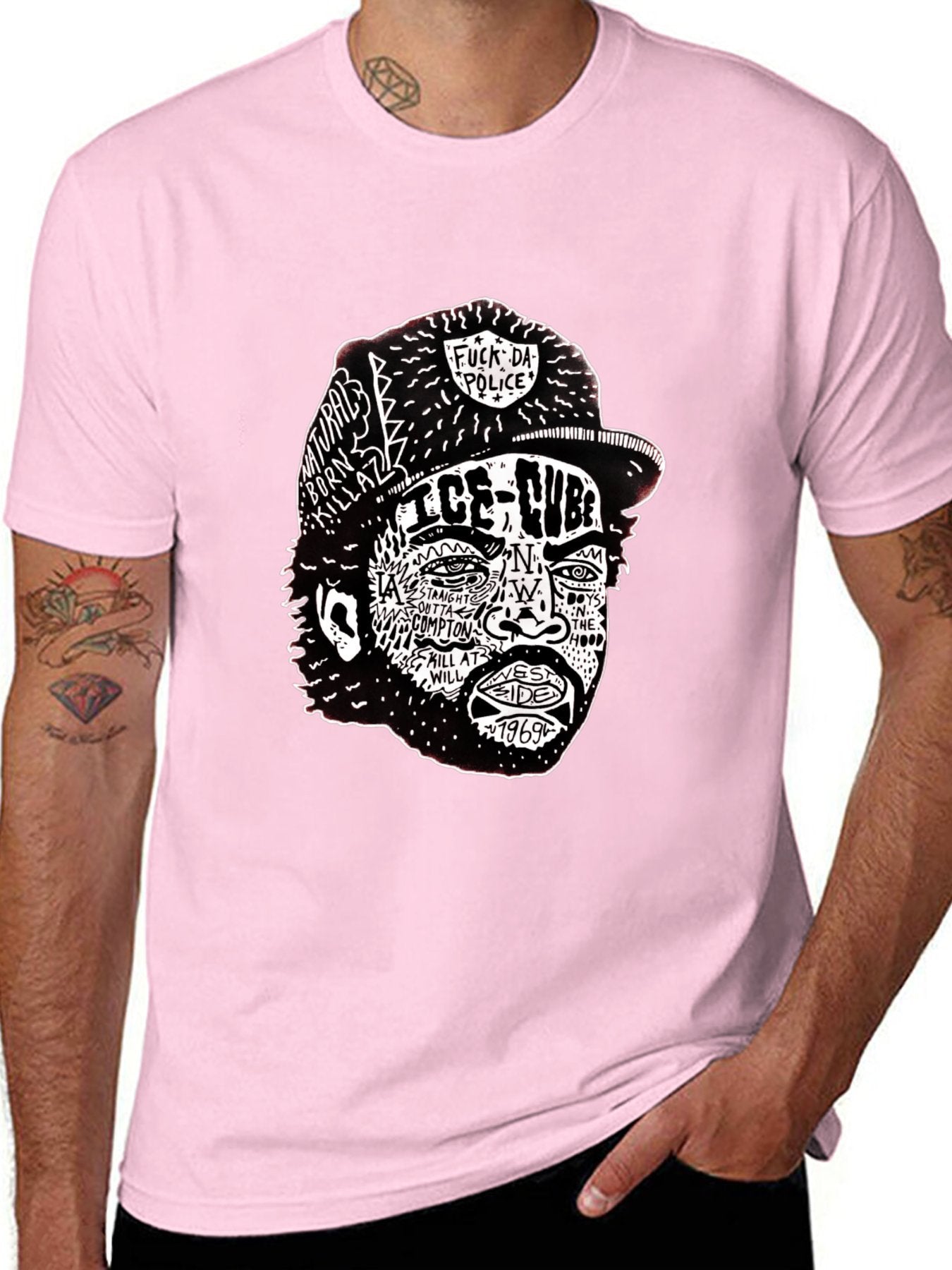 Music Unisex Cotton T-Shirt with Front Heat Transfer Print Xbb95q7ftsr1