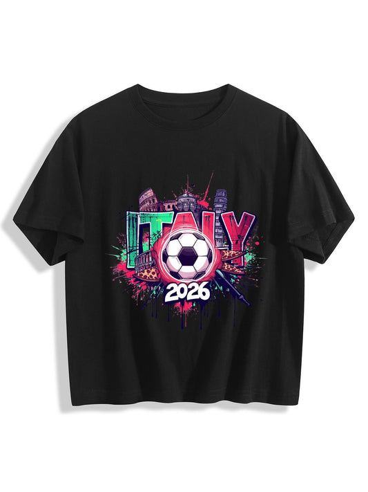 World Cup 2026 Women's Crop Top T-Shirt Italy