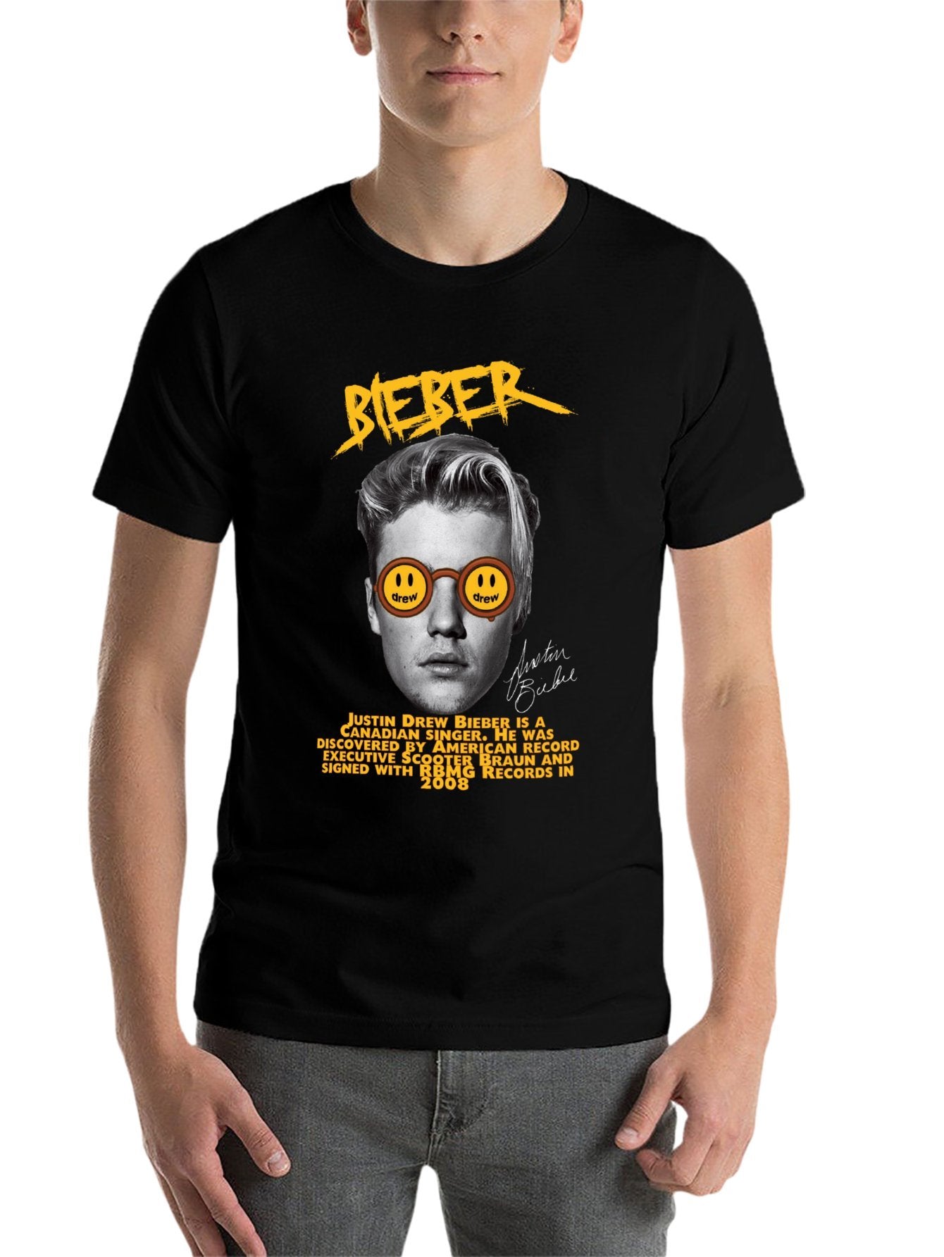 Music Unisex Cotton T-Shirt with Front Heat Transfer Print Xbbxo2q4v5ye