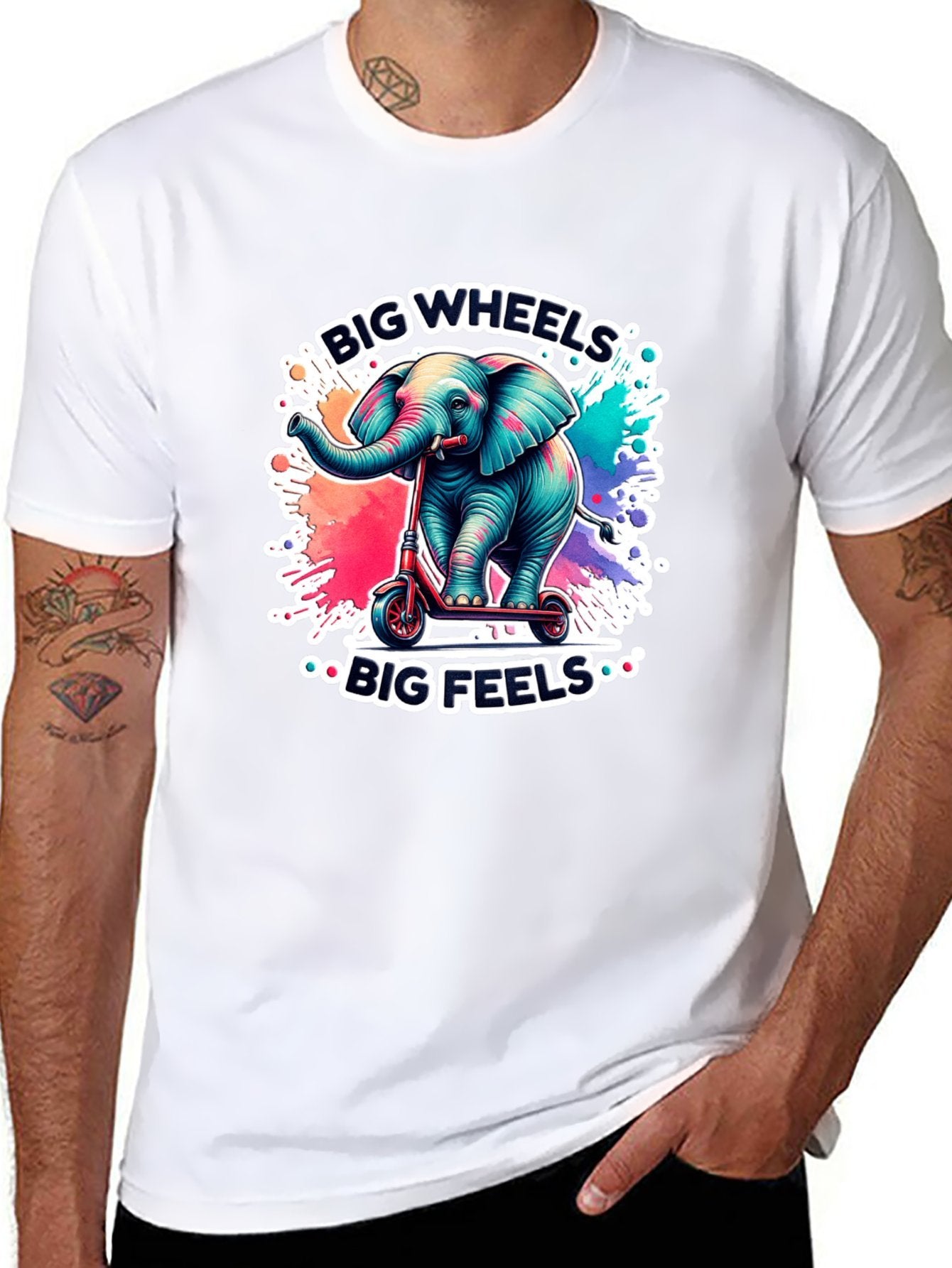 Funny Animals Unisex Cotton T-Shirt with Front Heat Transfer Print Xg2wd21tt06t