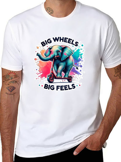 Funny Animals Unisex Cotton T-Shirt with Front Heat Transfer Print Xg2wd21tt06t