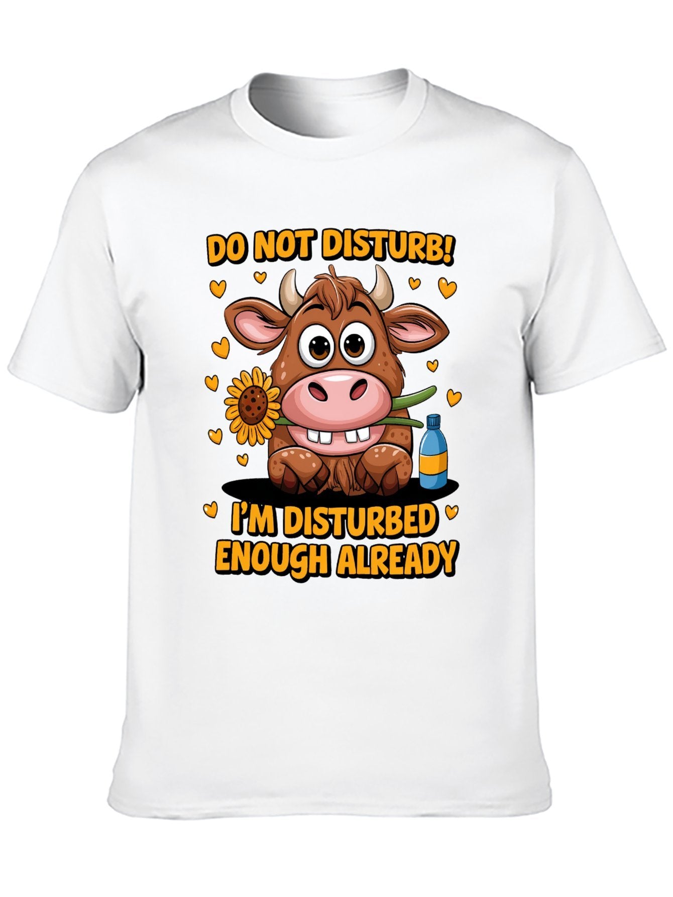 Funny Animals Unisex Cotton T-Shirt with Front Heat Transfer Print Xg2wd22hk95d