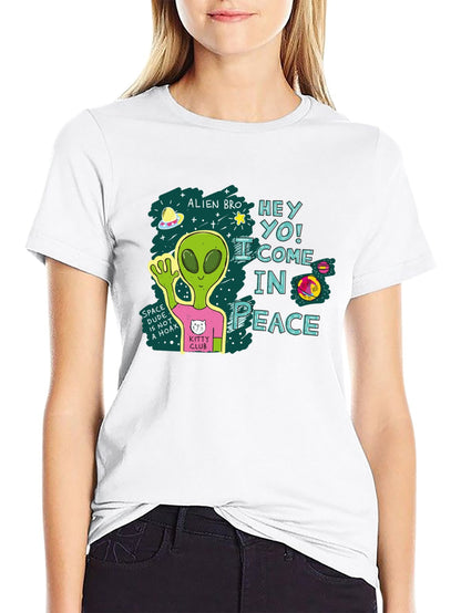 Funny Animals Unisex Cotton T-Shirt with Front Heat Transfer Print Xg2wd26wl2vp
