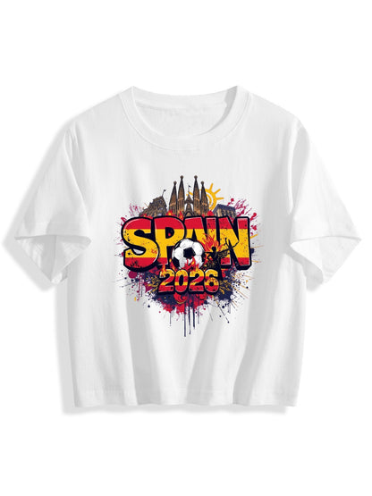 World Cup 2026 Women's Crop Top T-Shirt Spain