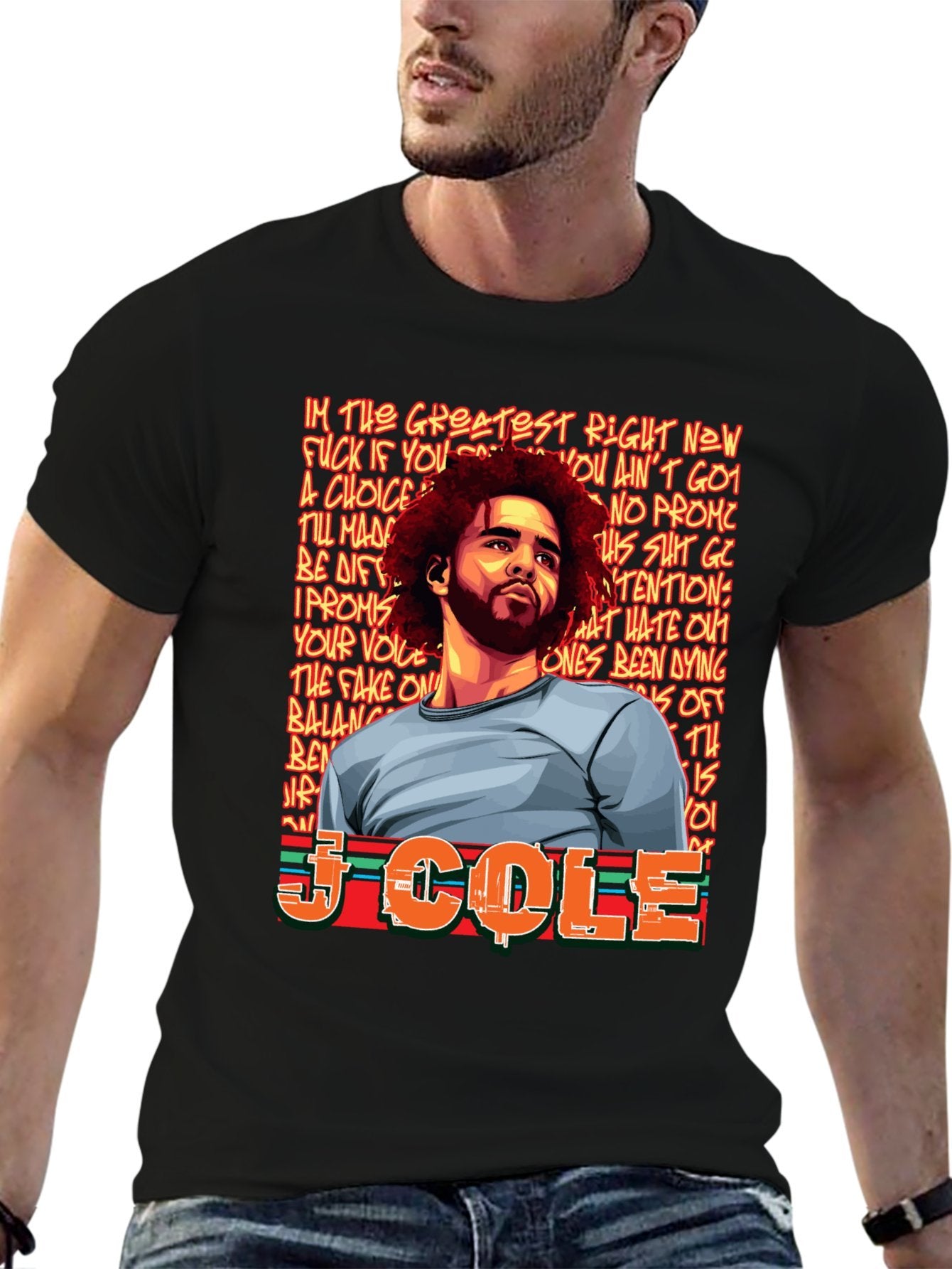 Music Unisex Cotton T-Shirt with Front Heat Transfer Print Xbbxy8gh6cvm