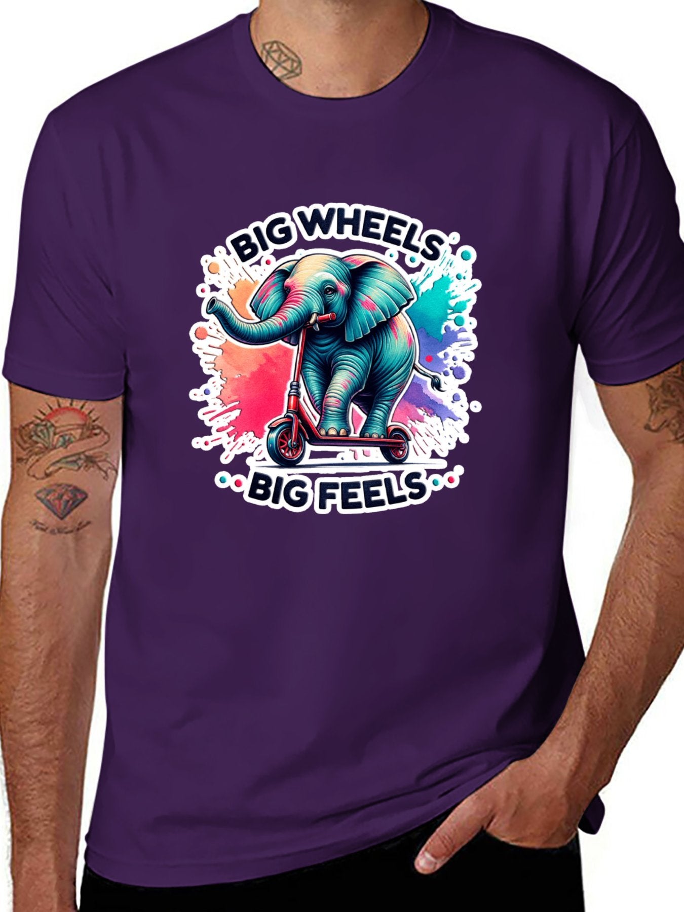Funny Animals Unisex Cotton T-Shirt with Front Heat Transfer Print Xg2wd21tt06t