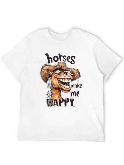 Funny Animals Unisex Cotton T-Shirt with Front Heat Transfer Print Xg2wd2lpy0g1