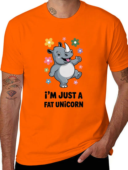 Funny Animals Unisex Cotton T-Shirt with Front Heat Transfer Print Xg2wdsm244tx