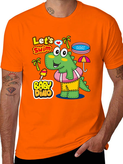 Funny Animals Unisex Cotton T-Shirt with Front Heat Transfer Print Xg2wdsblkl61