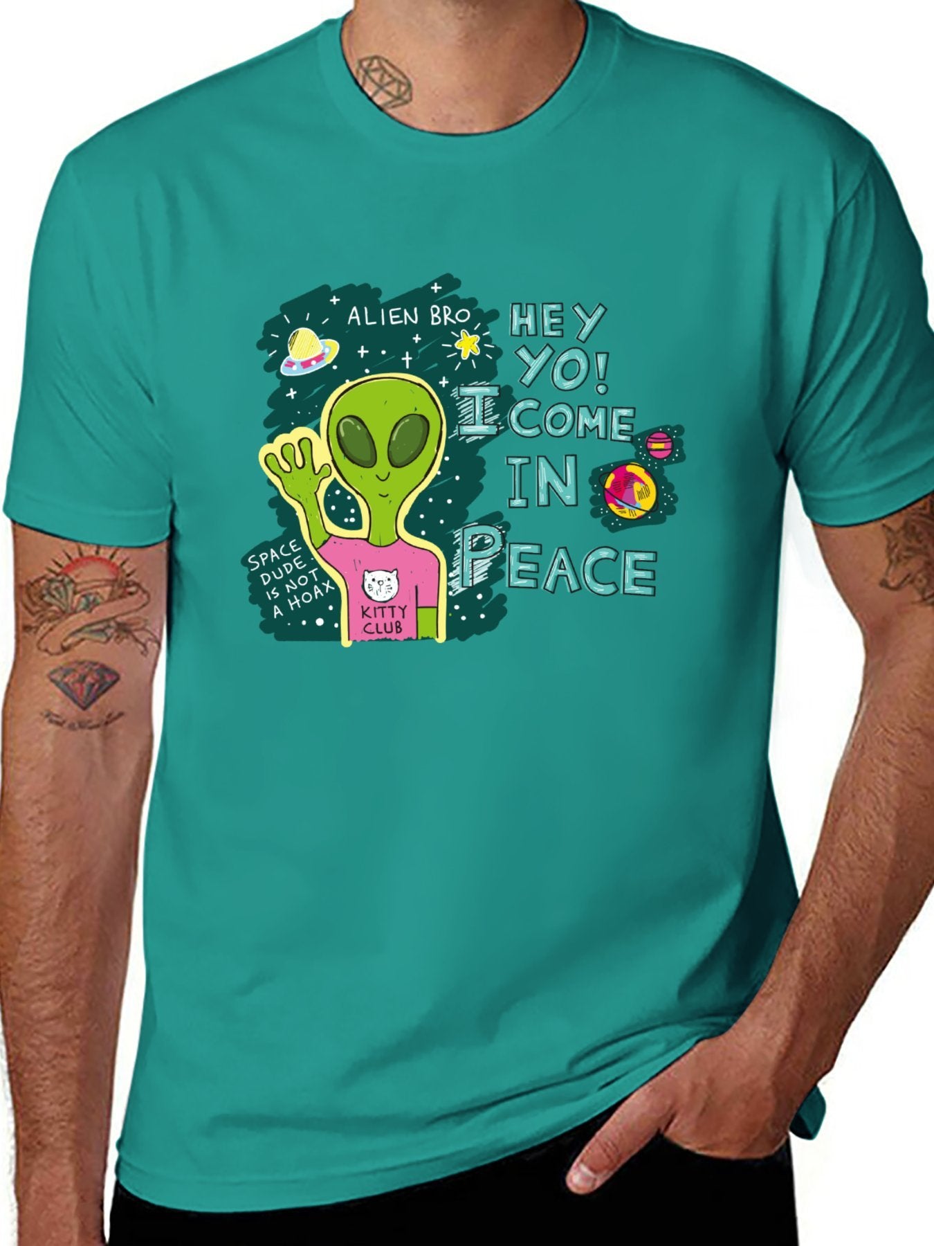 Funny Animals Unisex Cotton T-Shirt with Front Heat Transfer Print Xg2wd26wl2vp