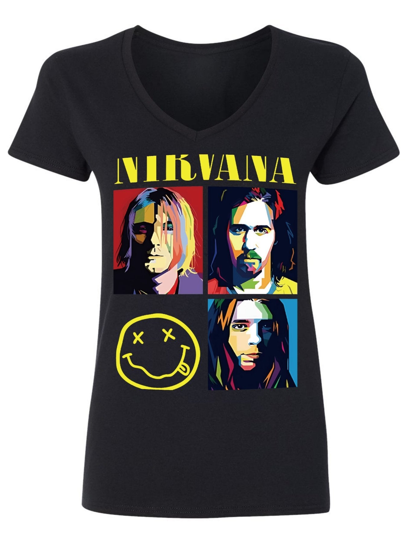 V-neck Women's Cotton T-shirt NIRVANA