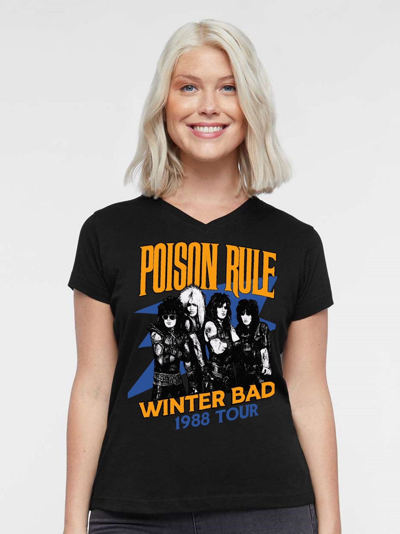 V-neck Women's Cotton T-shirt POISON RULE