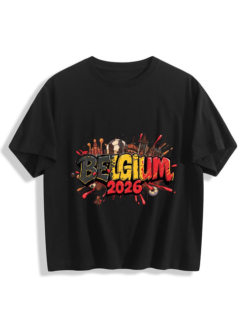 World Cup 2026 Women's Crop Top T-Shirt Belgium