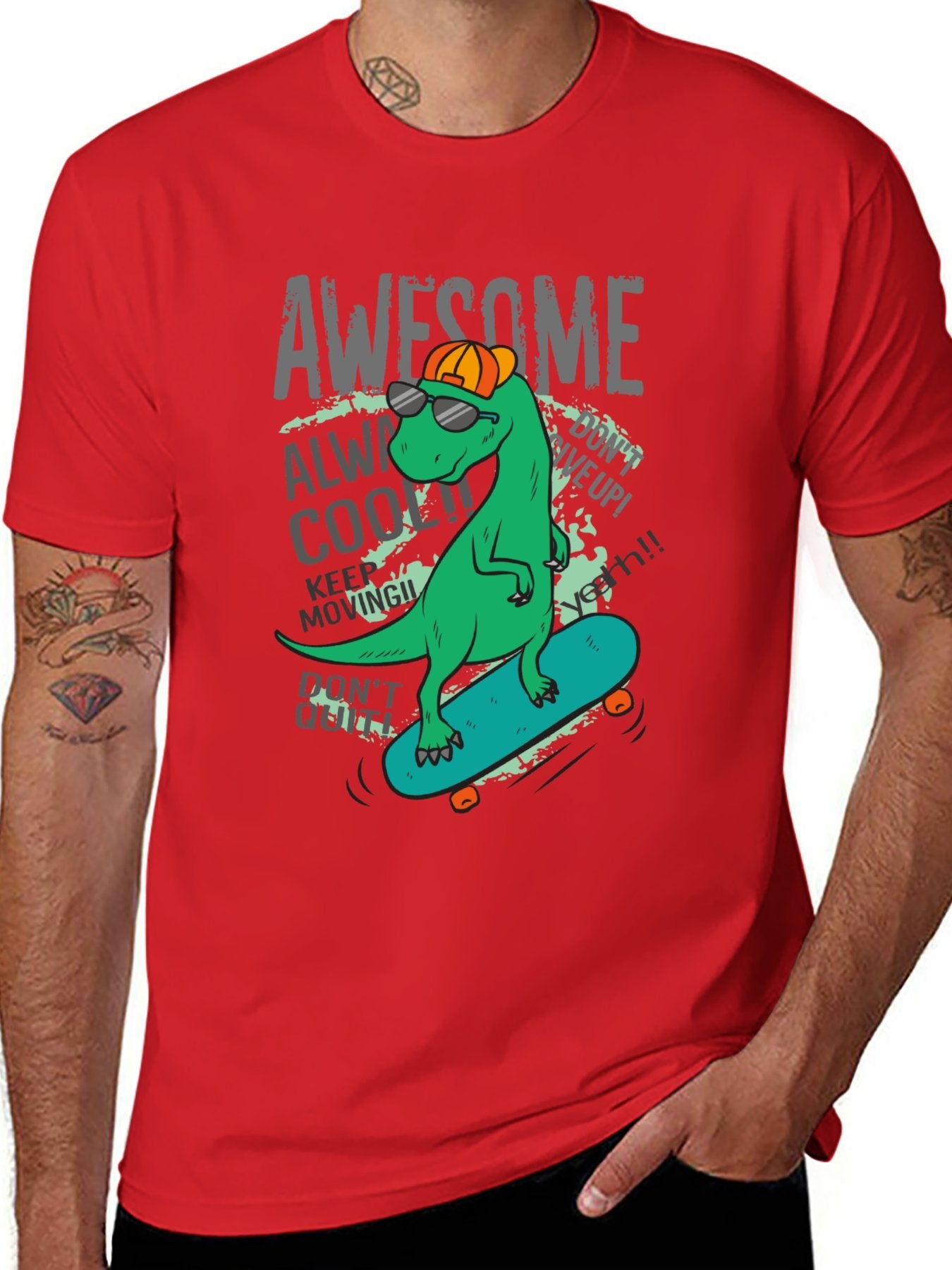 Funny Animals Unisex Cotton T-Shirt with Front Heat Transfer Print Xg2wds685qxg
