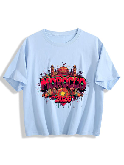World Cup 2026 Women's Crop Top T-Shirt Morocco