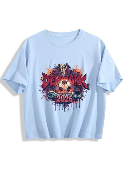 World Cup 2026 Women's Crop Top T-Shirt Denmark