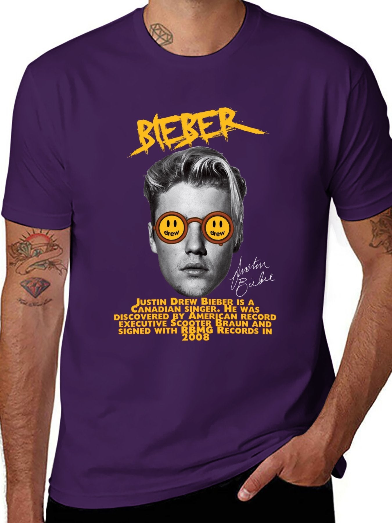 Music Unisex Cotton T-Shirt with Front Heat Transfer Print Xbbxo2q4v5ye