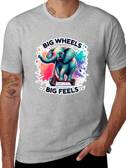 Funny Animals Unisex Cotton T-Shirt with Front Heat Transfer Print Xg2wd21tt06t