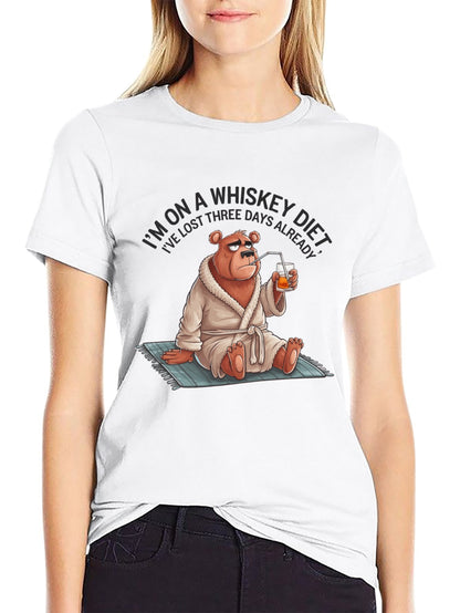 Funny Animals Unisex Cotton T-Shirt with Front Heat Transfer Print Xg2wd2sv4ort