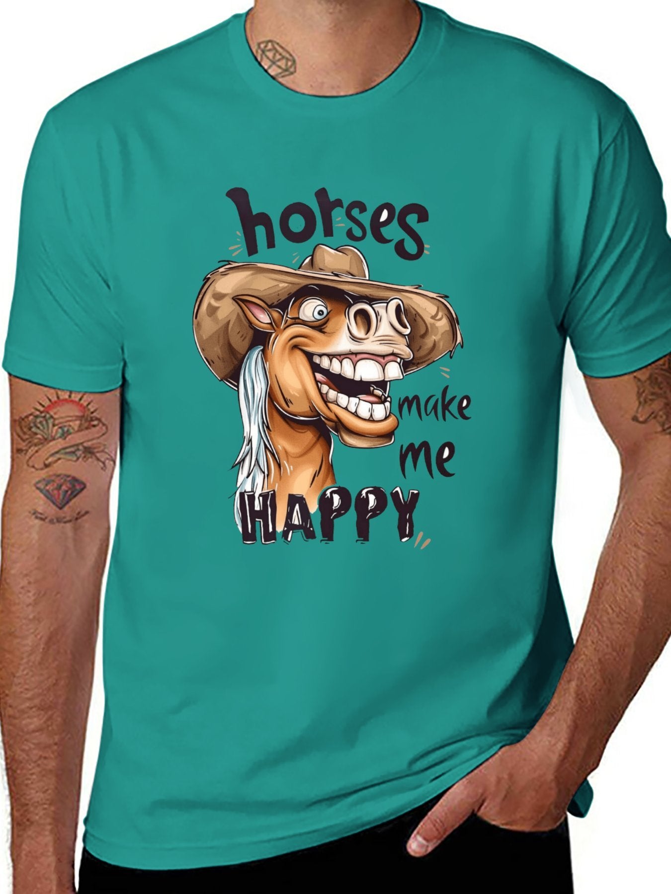 Funny Animals Unisex Cotton T-Shirt with Front Heat Transfer Print Xg2wd2lpy0g1