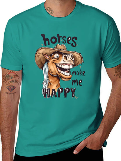 Funny Animals Unisex Cotton T-Shirt with Front Heat Transfer Print Xg2wd2lpy0g1