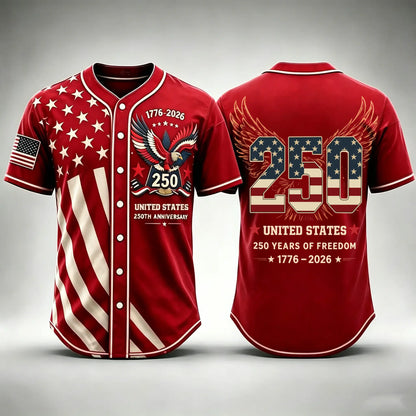 USA 250th Anniversary Baseball 1776-2026 Patriotic Shirt