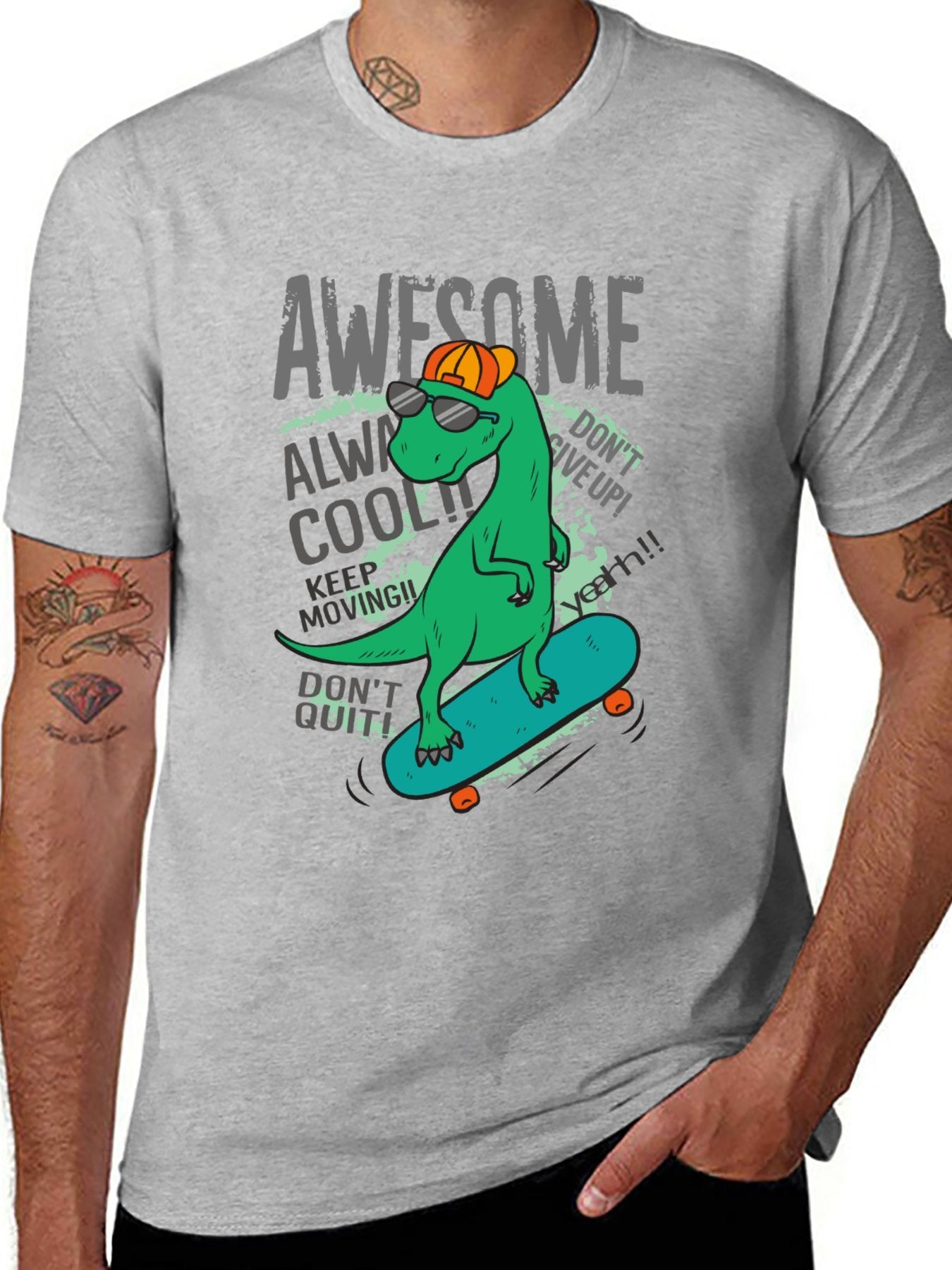 Funny Animals Unisex Cotton T-Shirt with Front Heat Transfer Print Xg2wds685qxg
