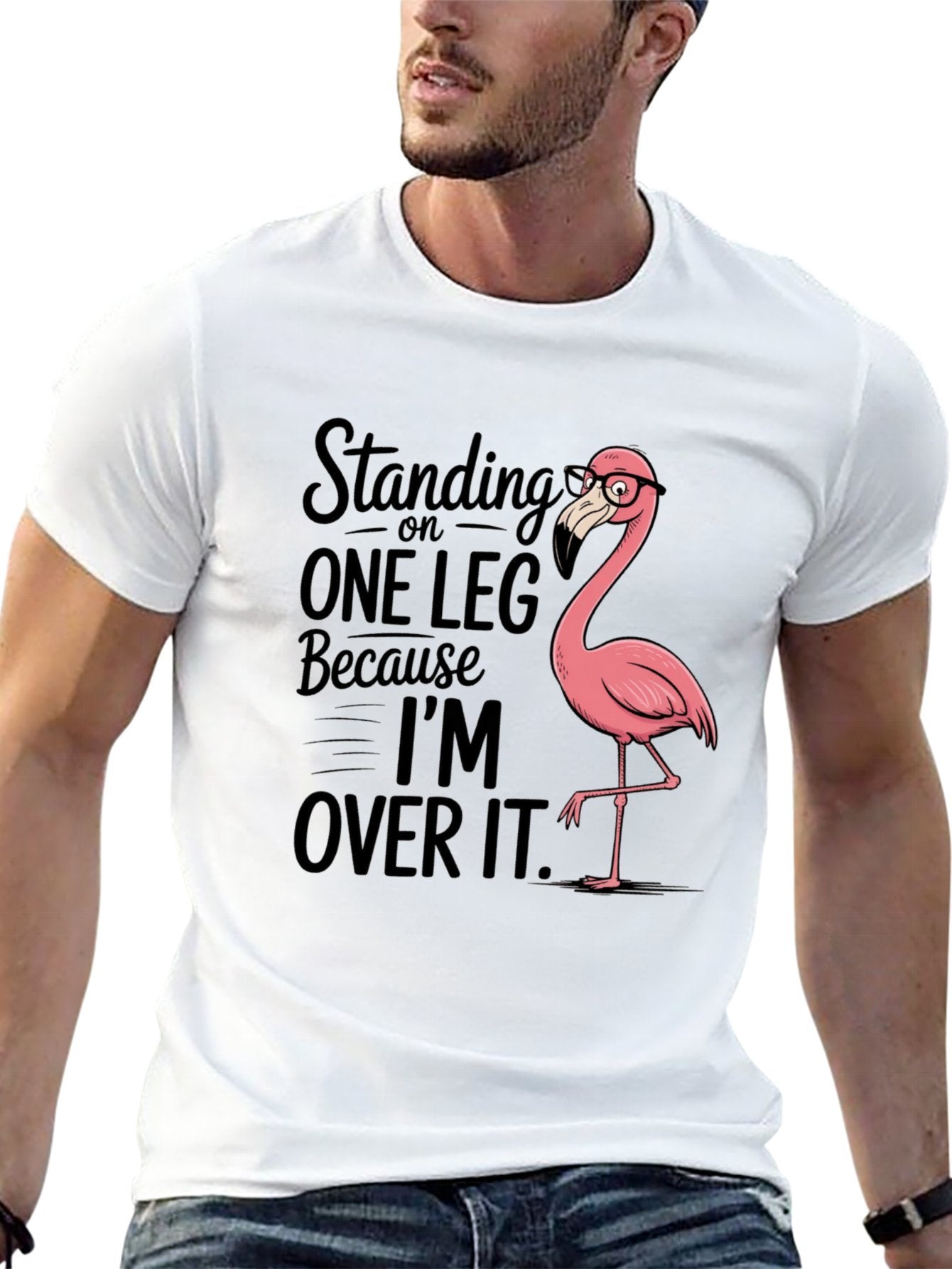 Funny Animals Unisex Cotton T-Shirt with Front Heat Transfer Print Xg2wd20r9wzc