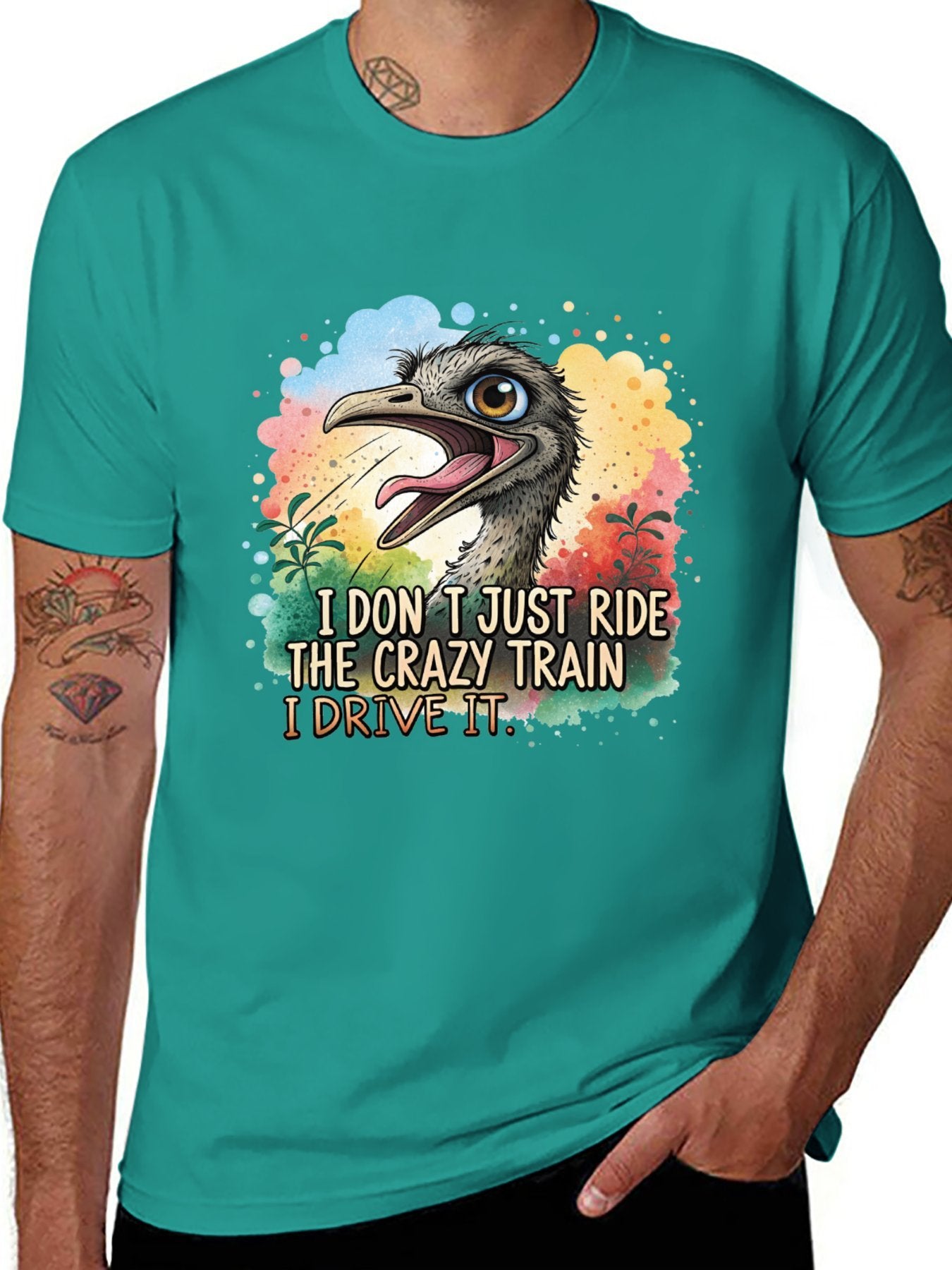Funny Animals Unisex Cotton T-Shirt with Front Heat Transfer Print Xg2wdsghu3oc
