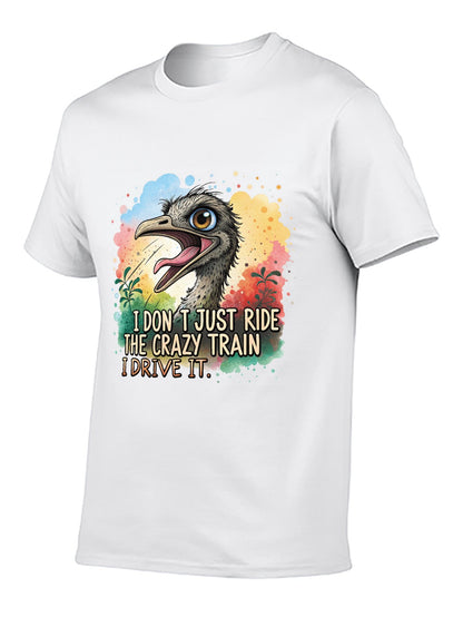 Funny Animals Unisex Cotton T-Shirt with Front Heat Transfer Print Xg2wdsghu3oc