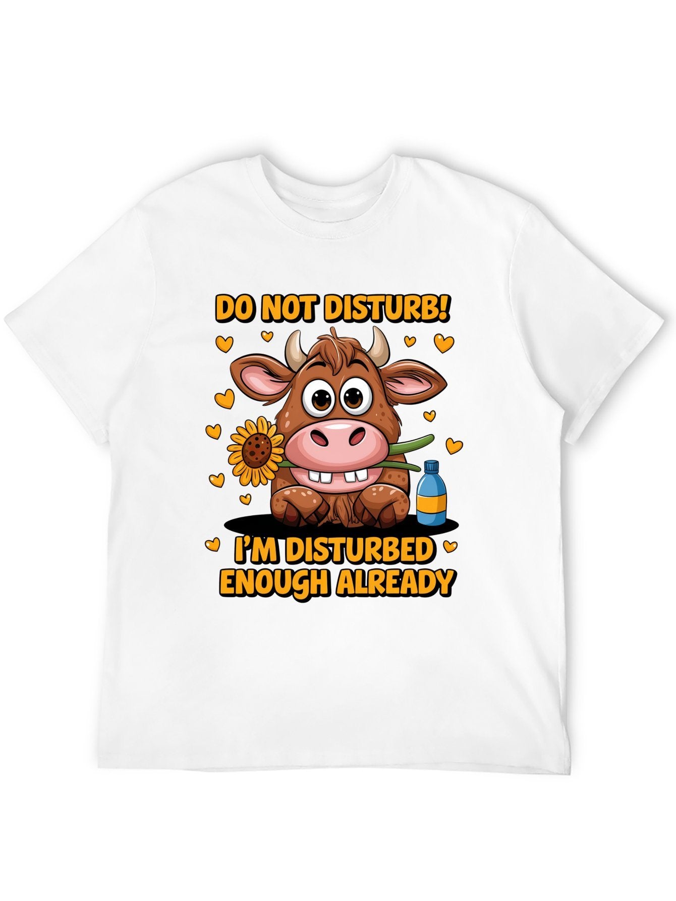 Funny Animals Unisex Cotton T-Shirt with Front Heat Transfer Print Xg2wd22hk95d