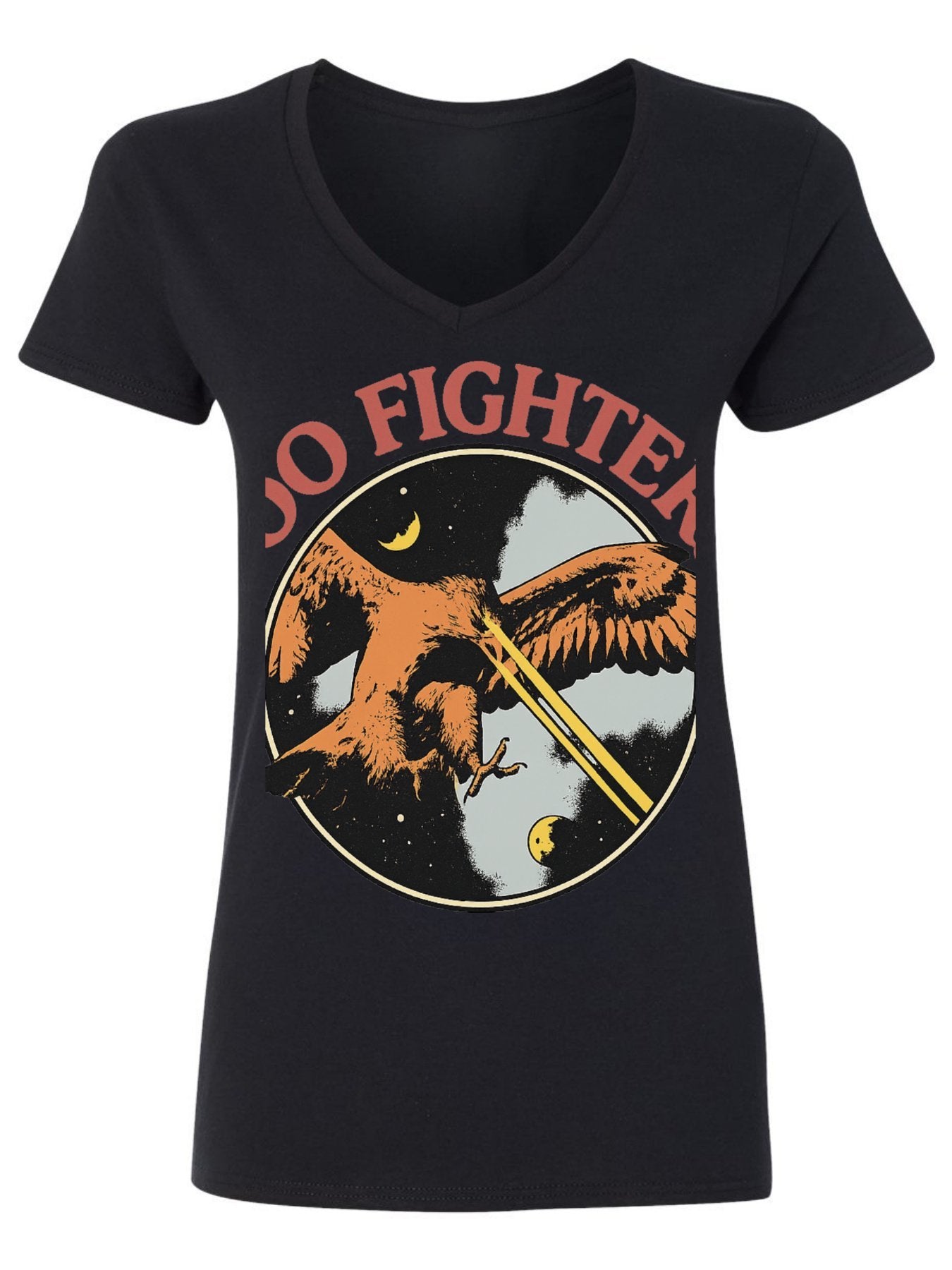 V-neck Women's Cotton T-shirt Foo Fighters
