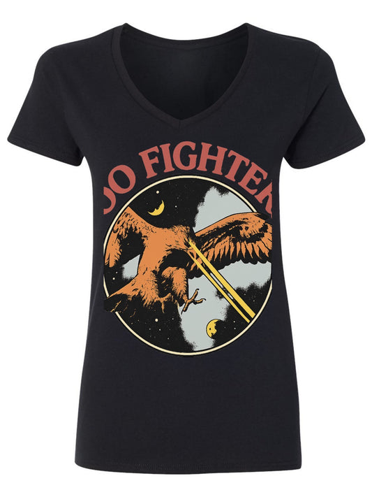 V-neck Women's Cotton T-shirt Foo Fighters