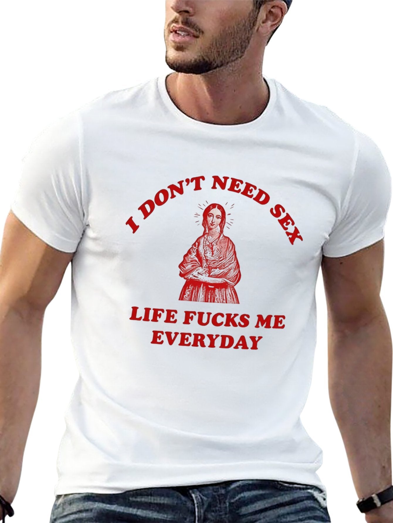 Unisex Cotton T-Shirt with Front Heat Transfer Printxg2kfceozc6q