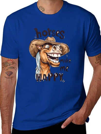 Funny Animals Unisex Cotton T-Shirt with Front Heat Transfer Print Xg2wd2lpy0g1