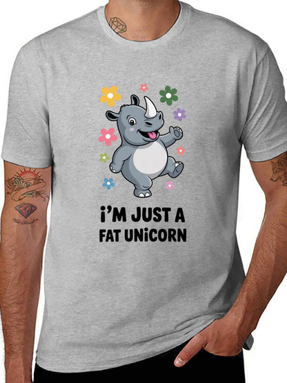 Funny Animals Unisex Cotton T-Shirt with Front Heat Transfer Print Xg2wdsm244tx