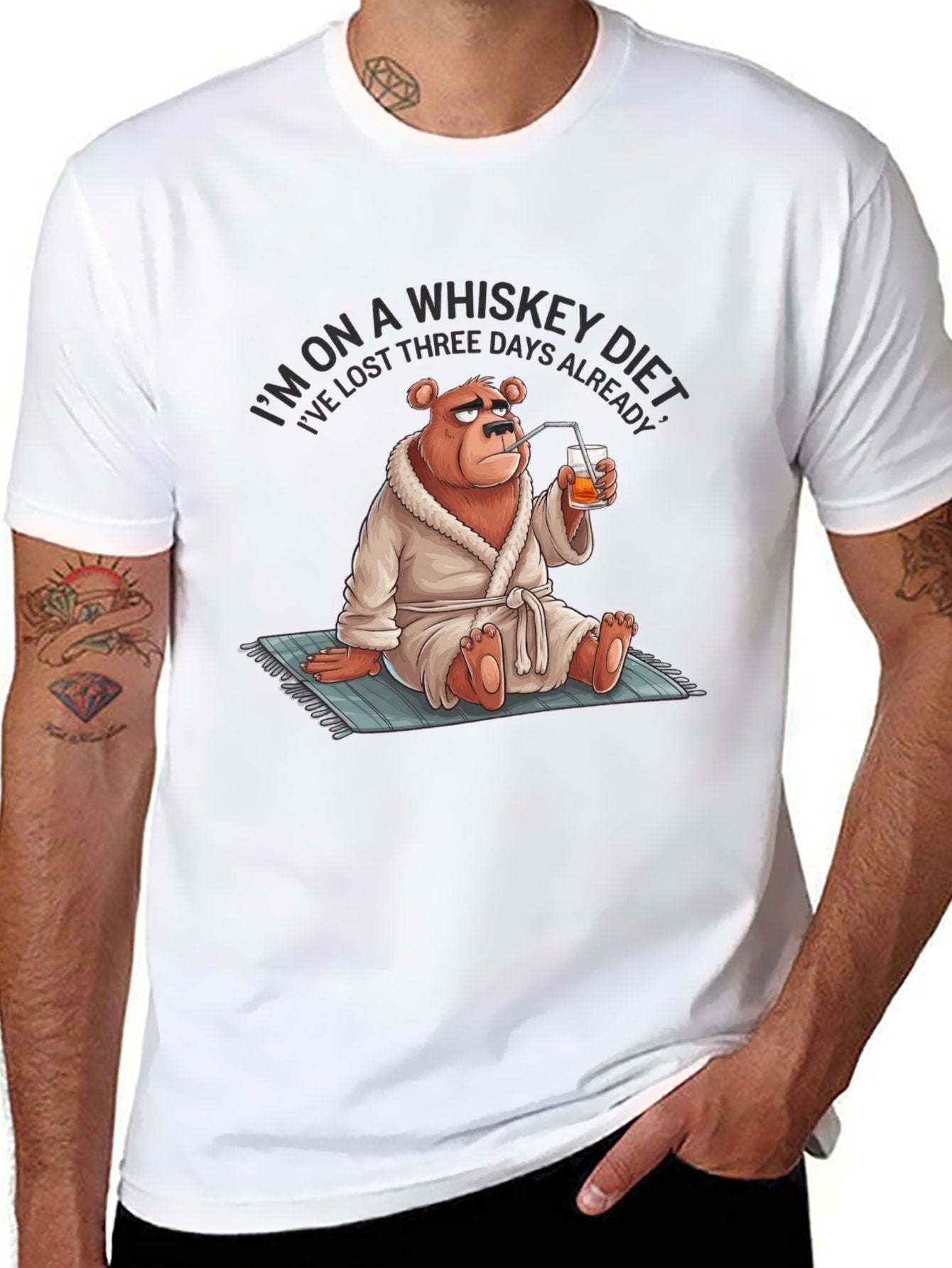 Funny Animals Unisex Cotton T-Shirt with Front Heat Transfer Print Xg2wd2sv4ort