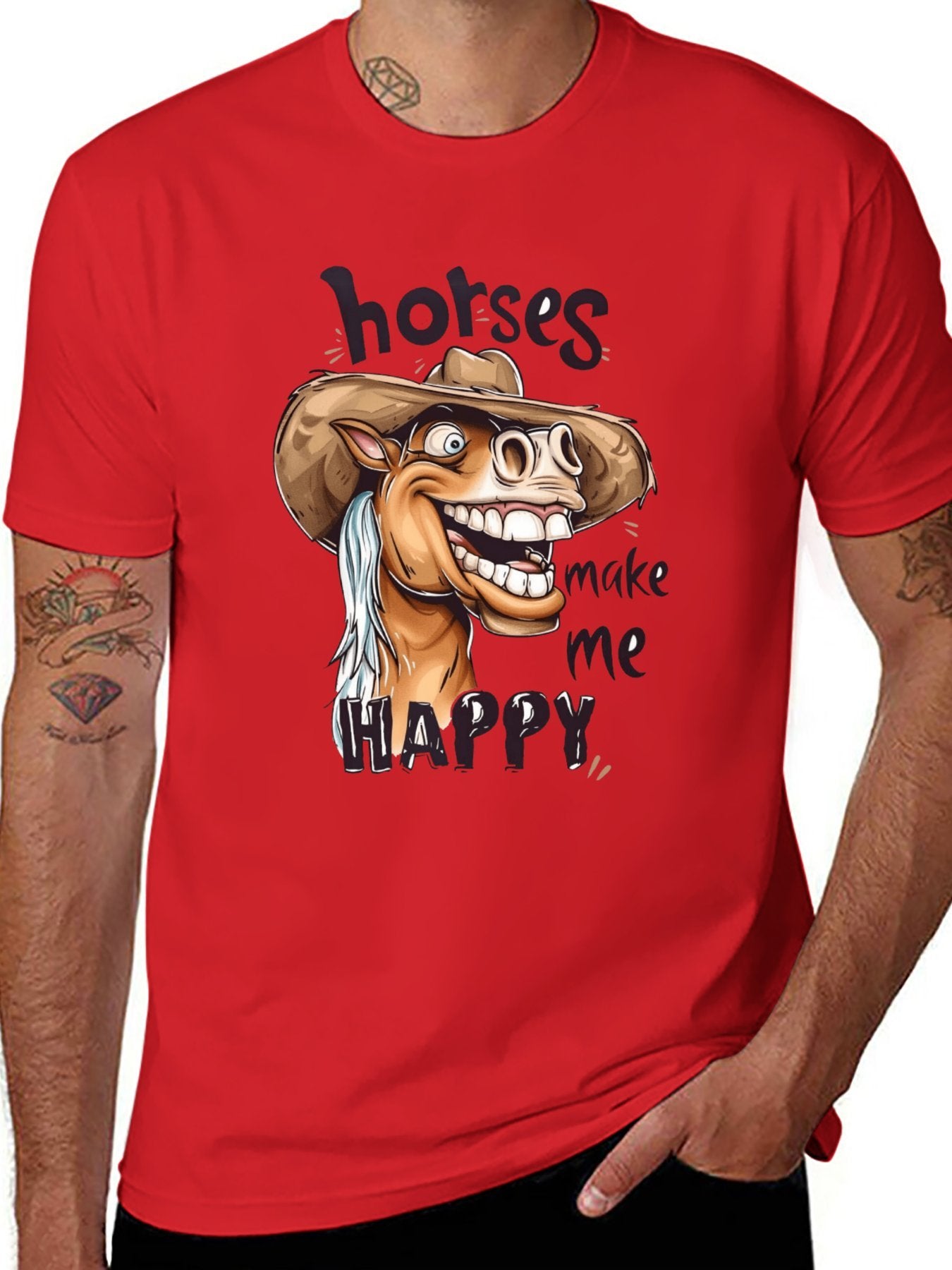Funny Animals Unisex Cotton T-Shirt with Front Heat Transfer Print Xg2wd2lpy0g1