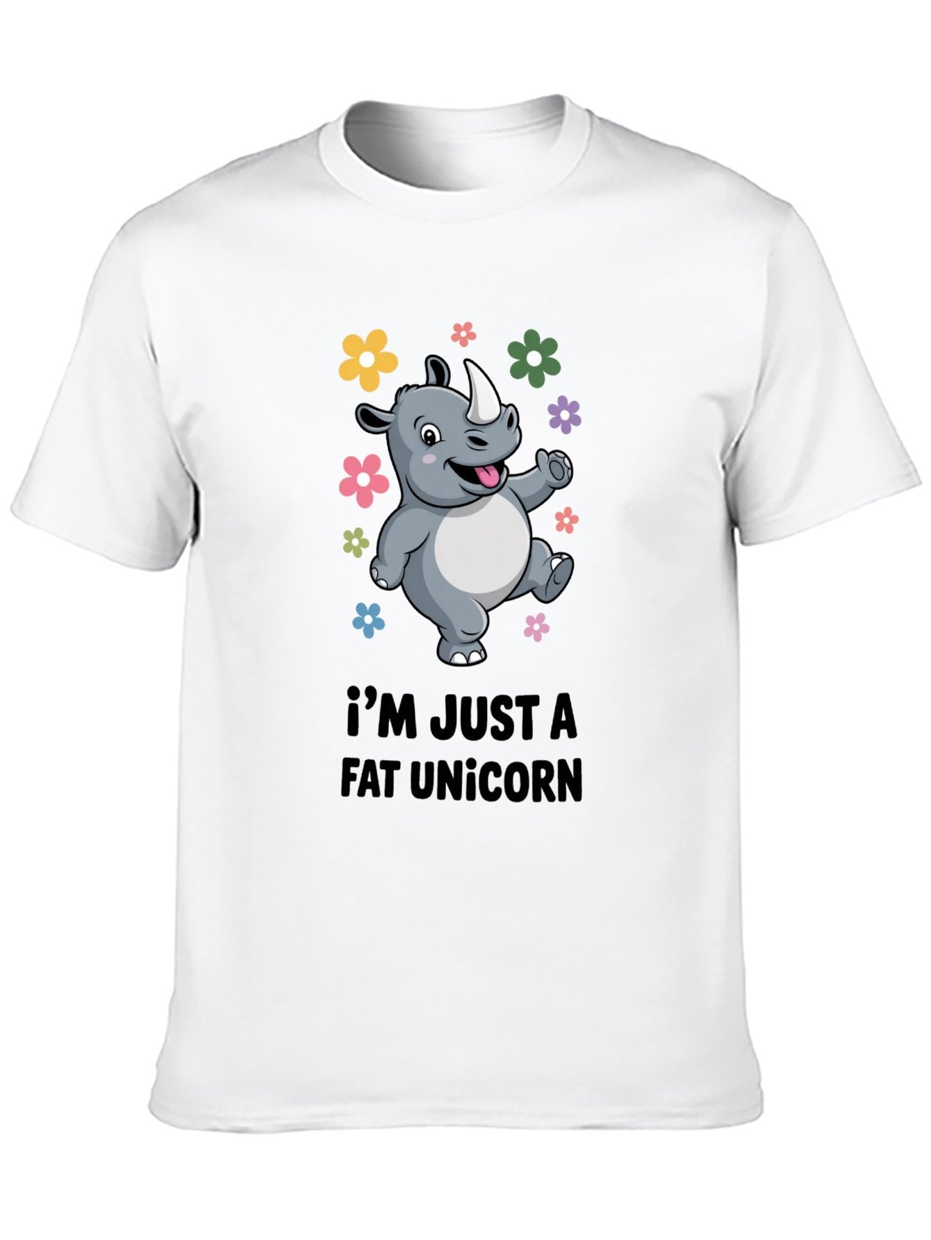 Funny Animals Unisex Cotton T-Shirt with Front Heat Transfer Print Xg2wdsm244tx
