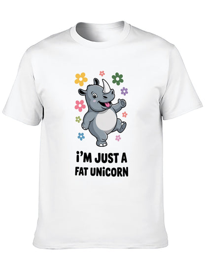 Funny Animals Unisex Cotton T-Shirt with Front Heat Transfer Print Xg2wdsm244tx