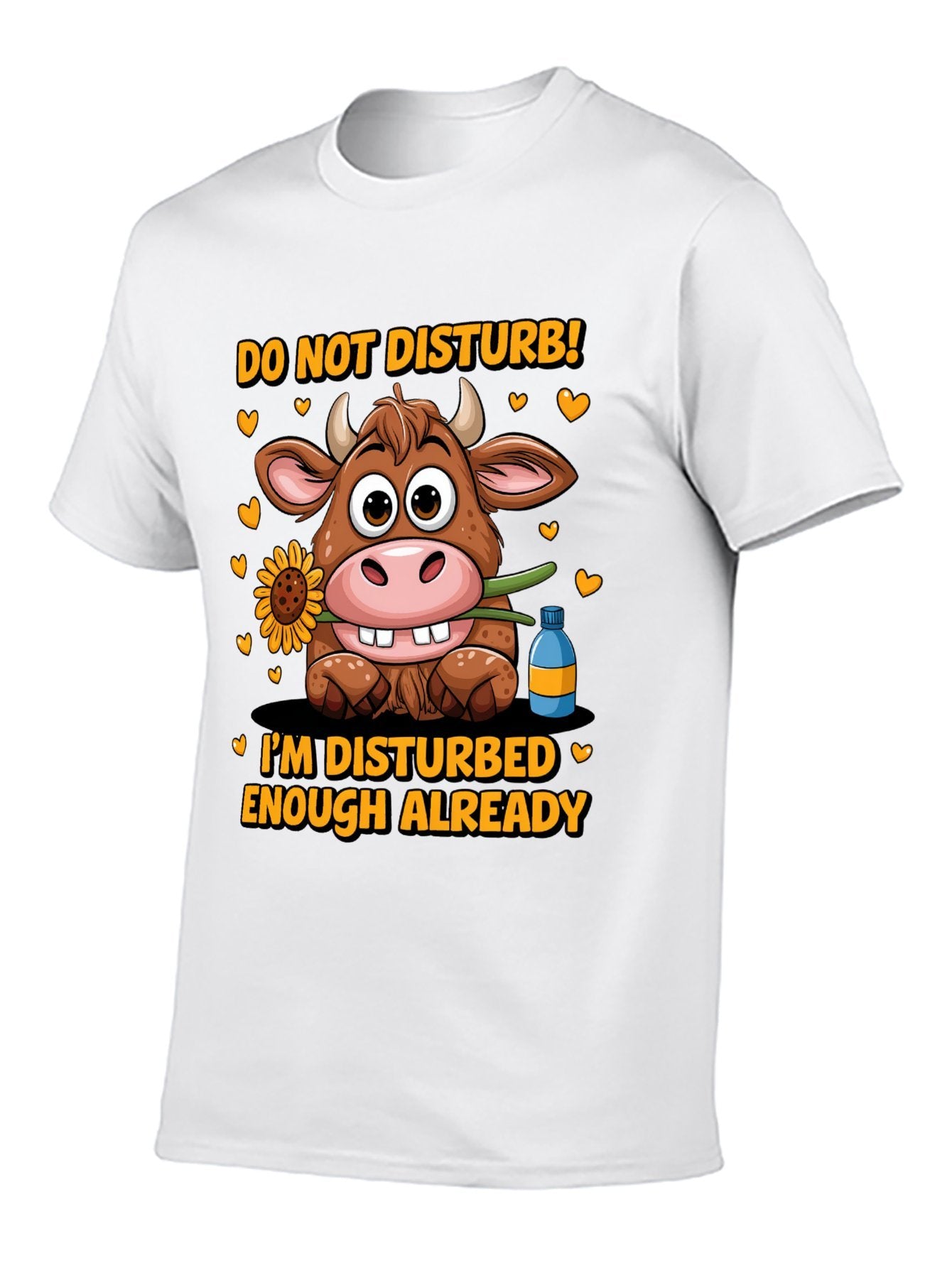 Funny Animals Unisex Cotton T-Shirt with Front Heat Transfer Print Xg2wd22hk95d