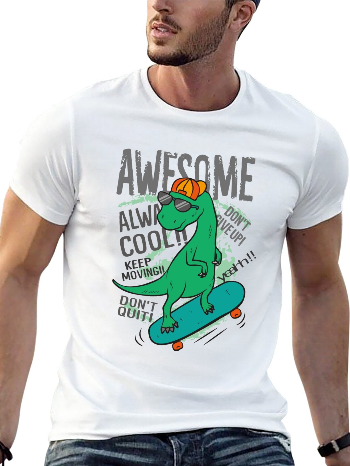Funny Animals Unisex Cotton T-Shirt with Front Heat Transfer Print Xg2wds685qxg