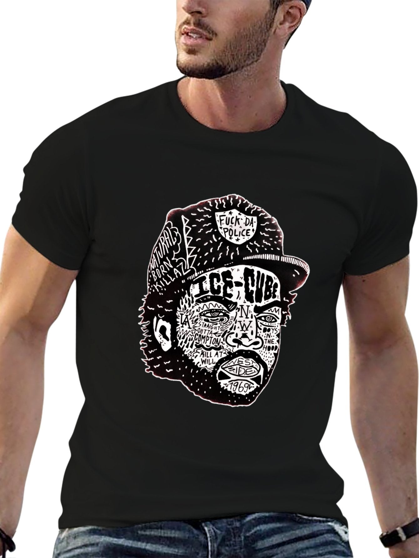 Music Unisex Cotton T-Shirt with Front Heat Transfer Print Xbb95q7ftsr1