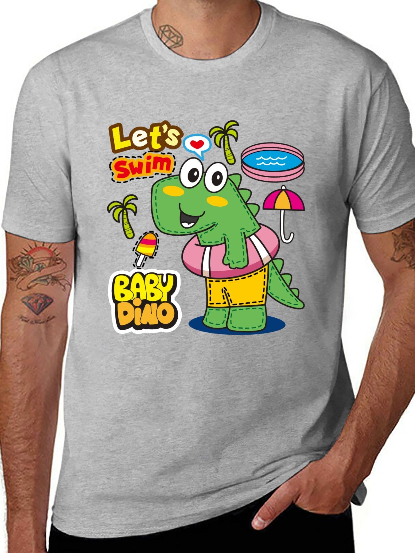 Funny Animals Unisex Cotton T-Shirt with Front Heat Transfer Print Xg2wdsblkl61