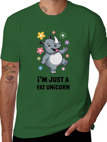 Funny Animals Unisex Cotton T-Shirt with Front Heat Transfer Print Xg2wdsm244tx