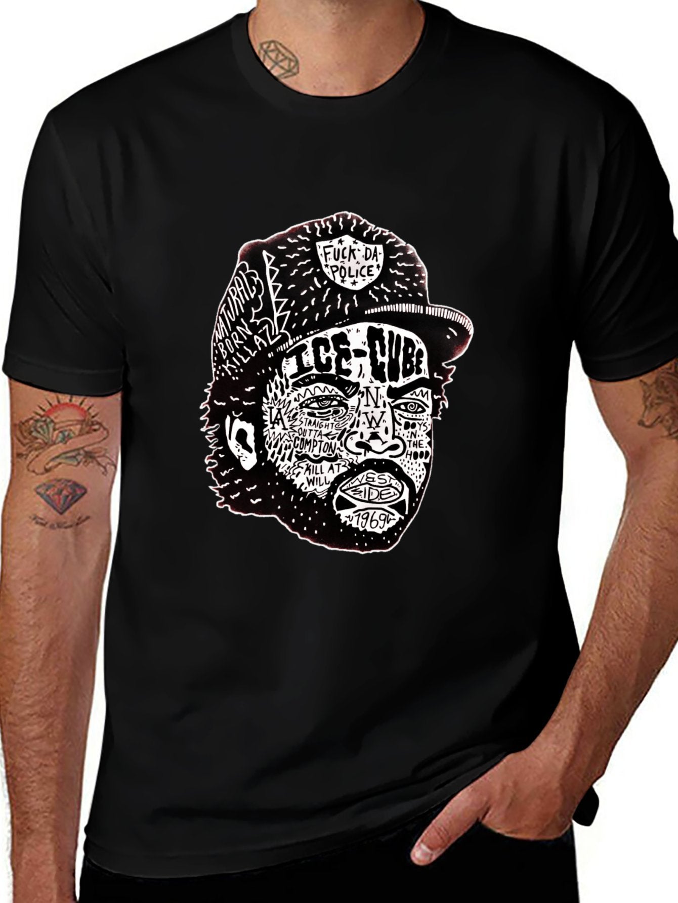 Music Unisex Cotton T-Shirt with Front Heat Transfer Print Xbb95q7ftsr1